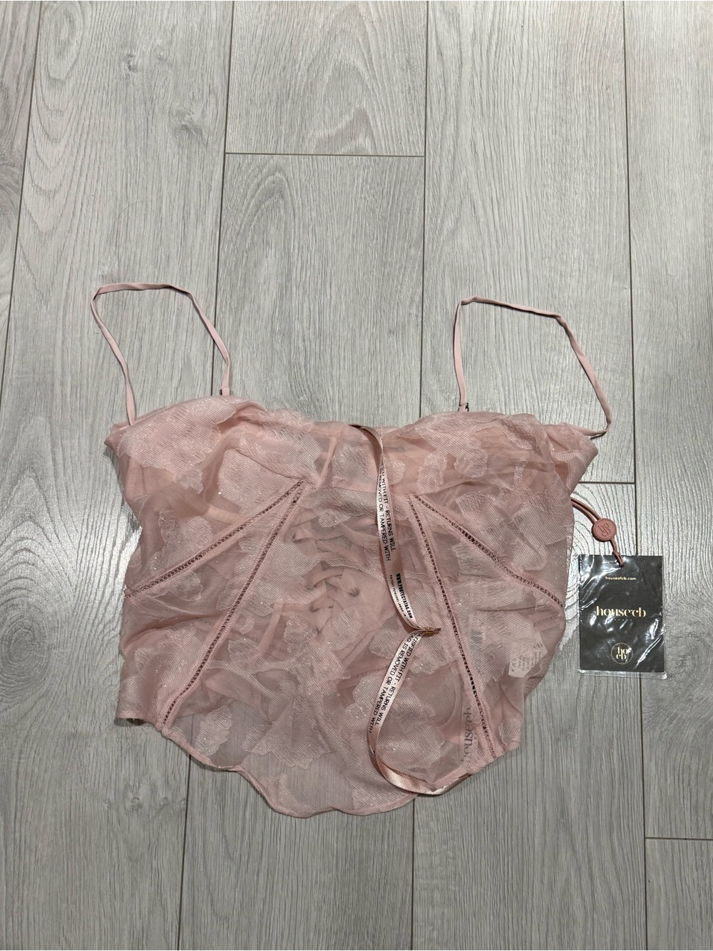 House of cb lisette pink floral lace camisole